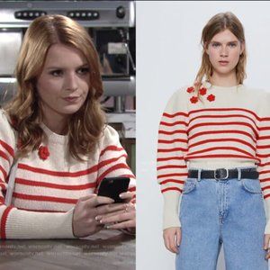 $CYBER DEAL$ Zara Women’s Raised Flowers Knit Cropped Sweater